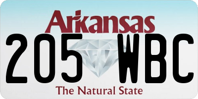 AR license plate 205WBC