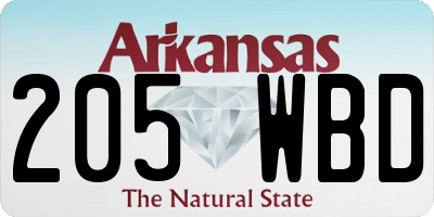 AR license plate 205WBD