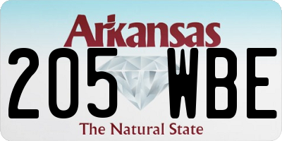 AR license plate 205WBE