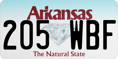 AR license plate 205WBF