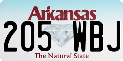 AR license plate 205WBJ