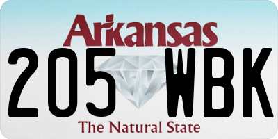 AR license plate 205WBK