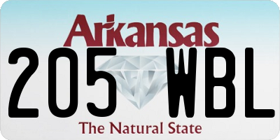 AR license plate 205WBL