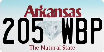 AR license plate 205WBP