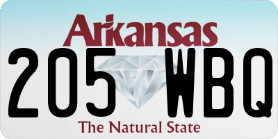 AR license plate 205WBQ
