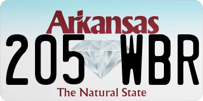 AR license plate 205WBR