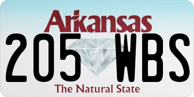 AR license plate 205WBS