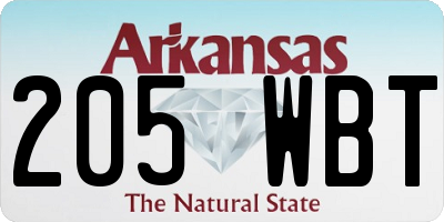 AR license plate 205WBT