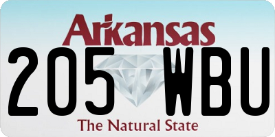 AR license plate 205WBU