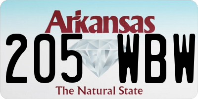 AR license plate 205WBW