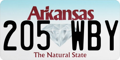 AR license plate 205WBY