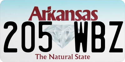 AR license plate 205WBZ