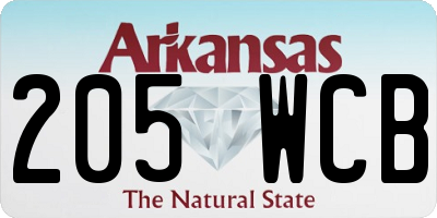 AR license plate 205WCB