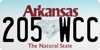 AR license plate 205WCC