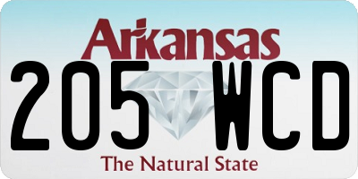 AR license plate 205WCD