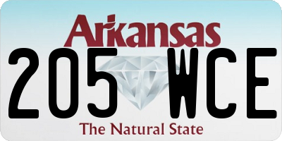 AR license plate 205WCE