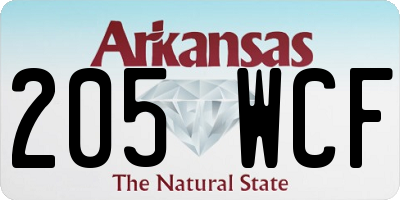 AR license plate 205WCF
