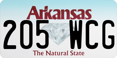 AR license plate 205WCG