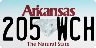 AR license plate 205WCH