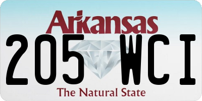 AR license plate 205WCI