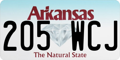 AR license plate 205WCJ