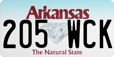AR license plate 205WCK