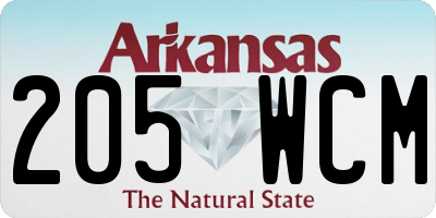AR license plate 205WCM