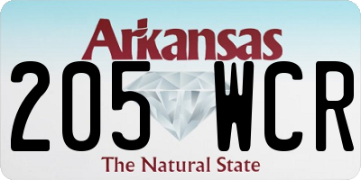 AR license plate 205WCR