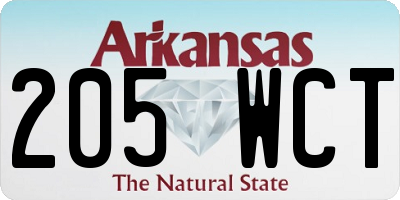 AR license plate 205WCT