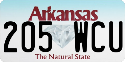 AR license plate 205WCU
