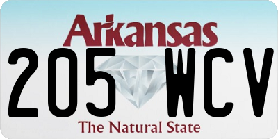 AR license plate 205WCV
