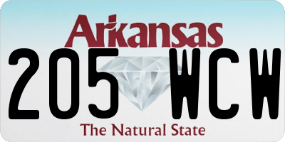AR license plate 205WCW