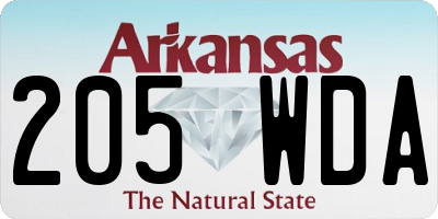 AR license plate 205WDA