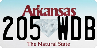 AR license plate 205WDB