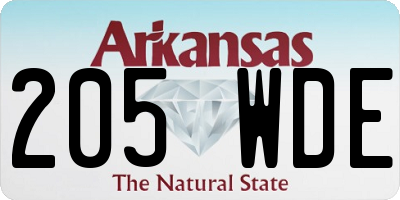AR license plate 205WDE