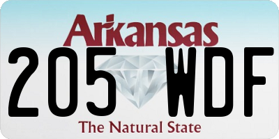 AR license plate 205WDF