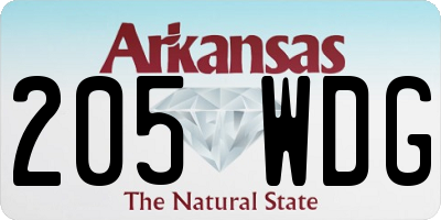 AR license plate 205WDG
