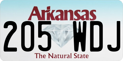 AR license plate 205WDJ