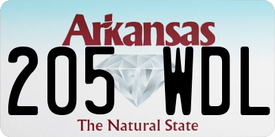 AR license plate 205WDL
