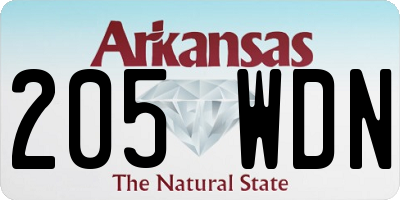 AR license plate 205WDN