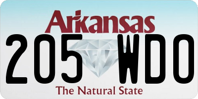 AR license plate 205WDO