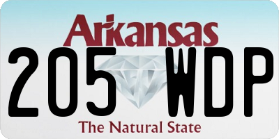 AR license plate 205WDP