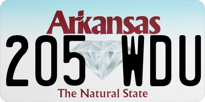 AR license plate 205WDU