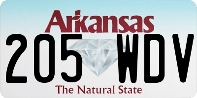 AR license plate 205WDV