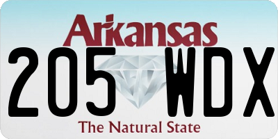 AR license plate 205WDX