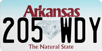 AR license plate 205WDY