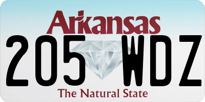 AR license plate 205WDZ