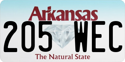 AR license plate 205WEC