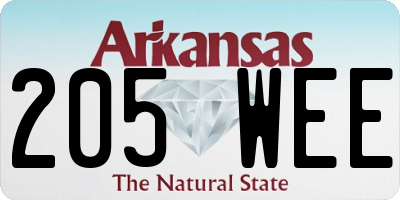 AR license plate 205WEE