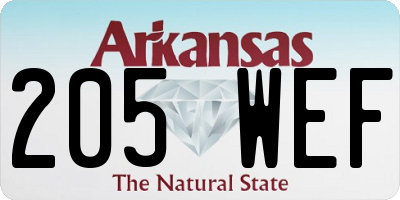 AR license plate 205WEF